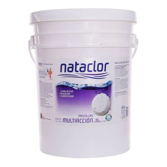 Cloro Multiaccion Pastilla 200gr 20 Kilos Piscinas Nataclor