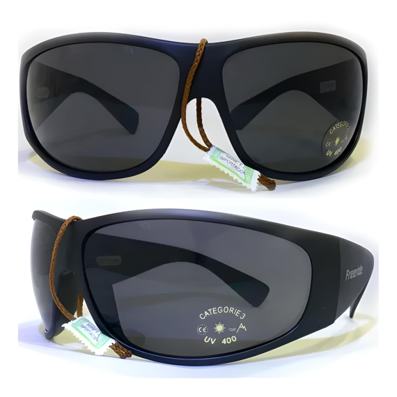 Anteojos De Sol Gafa Negra Lente Negro Fume Freeride