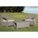 Set Corfu Sillón De 2 Cuerpos 2 De 1 Cuerpo Y Mesita Ratona Estructura Gris Claro