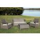 Set Corfu Sillón De 2 Cuerpos 2 De 1 Cuerpo Y Mesita Ratona Estructura Gris Claro