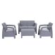Set Corfu Sillón De 2 Cuerpos 2 De 1 Cuerpo Y Mesita Ratona Estructura Gris Claro