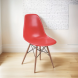 Silla Eames Roja Diseño Moderno Con Patas De Madera