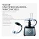 Multiprocesadora De Alimentos Winco + Vaso Licuadora W1818 Color Negro 220V