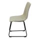 Silla Bellini Light Grey Ecocuero C/ Patas Metálicas Living