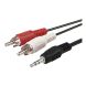 Cable 3.5 Mm 2 Rca 1.8 Metros Macho Macho Kanji Mini Plug