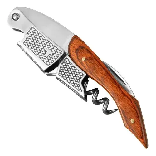 Sacacorchos Doble Impulso Utensilio Cocina Madera/acero