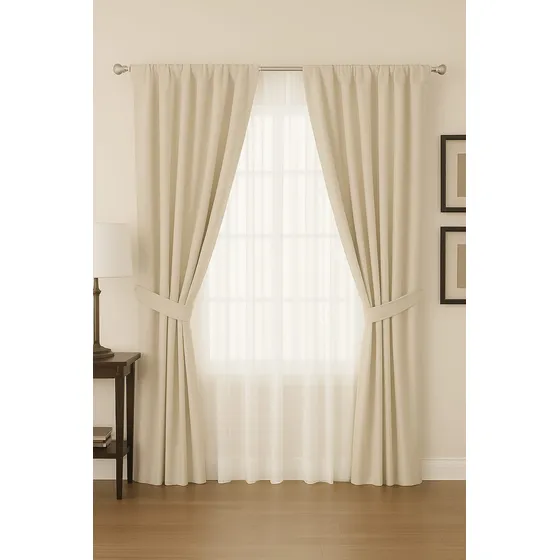 Cortina Blackout Gamuza 250x140cm 2 Paños Presillas Ocultas