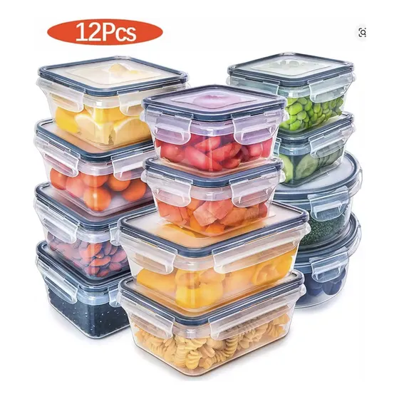 Set 12 Tapers Frascos Recipientes Hermeticos Plastico Cocina