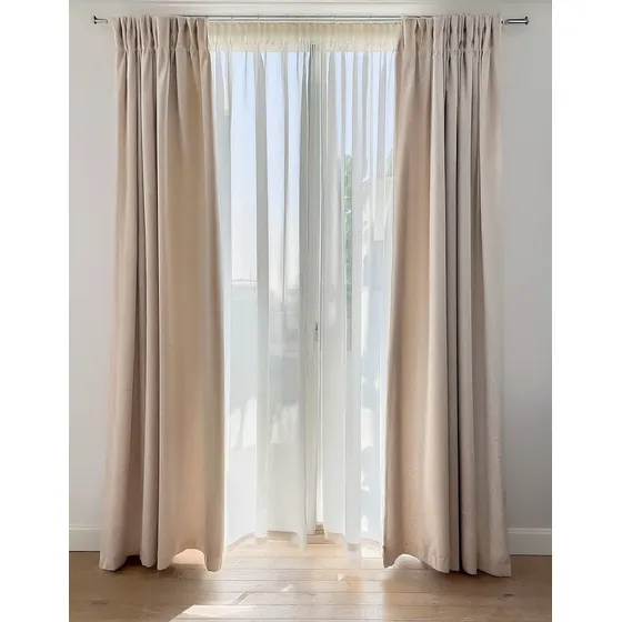 Cortina Blackout Lino Tapa 100% Oscuridad 140x210cm 2 Paños