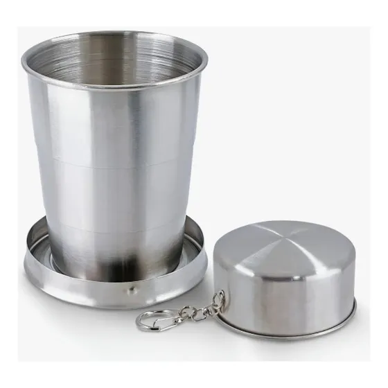 Vaso Plegable Camping Acero Inoxidable Telescopio 250 Ml