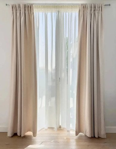 Cortina Blackout Lino Tapa 100% Oscuridad 140x250cm 2 Paños