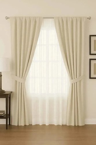Cortina Blackout Gamuza 250x140cm 2 Paños Presillas Ocultas