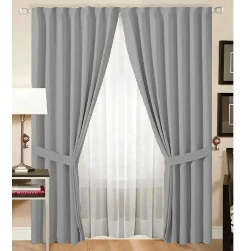 Cortina Blackout Gamuza 2 Paños Tapa 100% Oscuridad Presilla