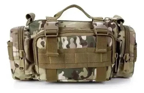 Bolso Morral Riñonera Táctica Militar Reforzada Color Negro