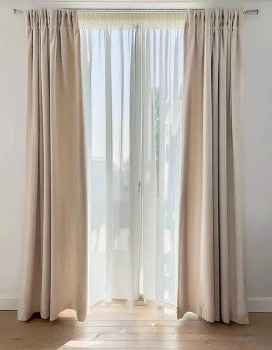 Cortina Blackout Lino Tapa 100% Oscuridad 140x210cm 2 Paños