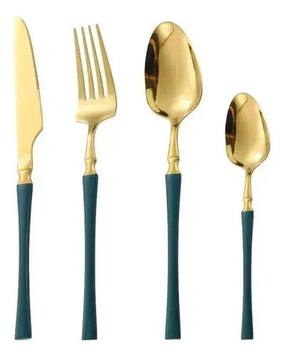 Set X24 Piezas Cubiertos Acero Inox Tenedor Cuchillo Premium