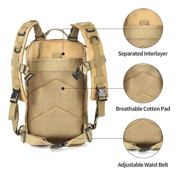 Mochila Tactica Militar Reforzada Camping Mochilero Bolso 25 - Image 5