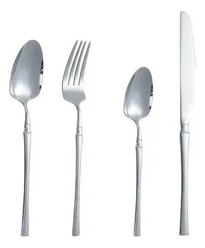 Set X24 Piezas Cubiertos Acero Inox Tenedor Cuchillo Pulidos