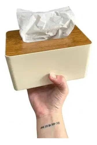 Caja Porta Pañuelos Tissue Box Con Tapa Simil Clasico