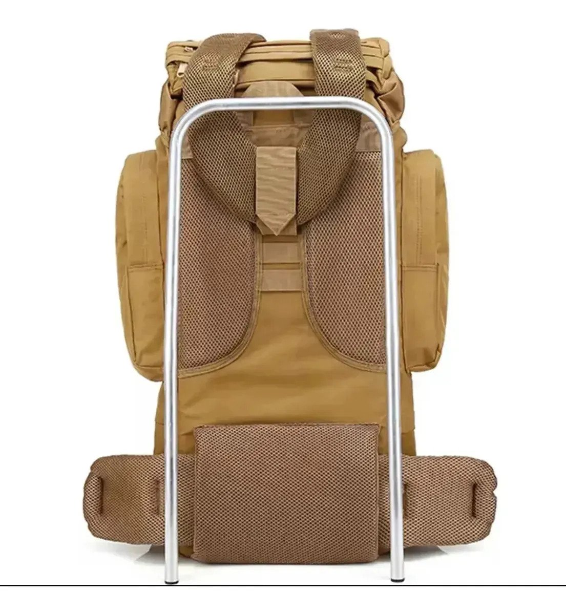 Mochila Táctica Militar Grande 75l 900d Impermeable Camping Khaki Liso - Image 4