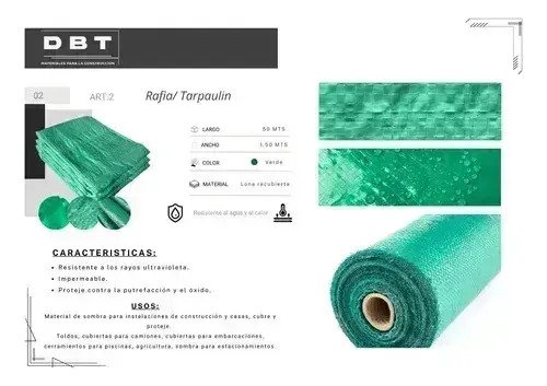 Rafia Cubre Cerco Tejido Lona Verde 1.50 X Clasico - Image 3