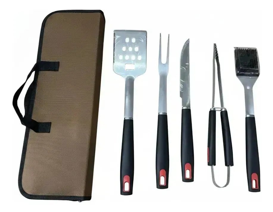 Set Parrillero X6 Utensillos De Asador Bbq Con Superior
