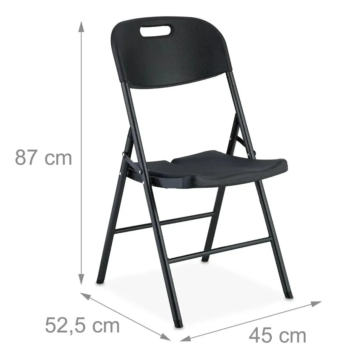 Silla Plegable Reforzada Negro O Blanco X2 Unidades Jardin - Image 2