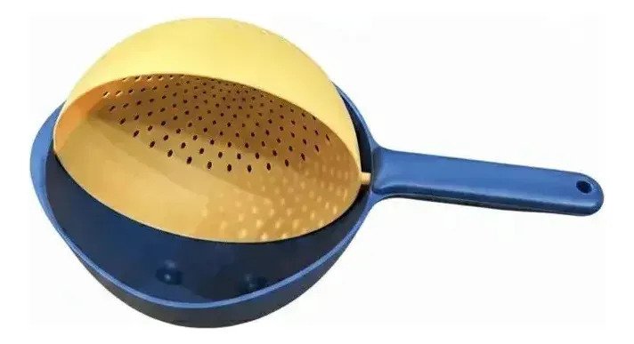 Colador Escurridor Rotativo Con Mango 2 En 1 Bowl Cocina - Image 3