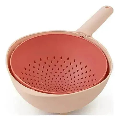 Colador Escurridor Rotativo Con Mango 2 En 1 Bowl Cocina
