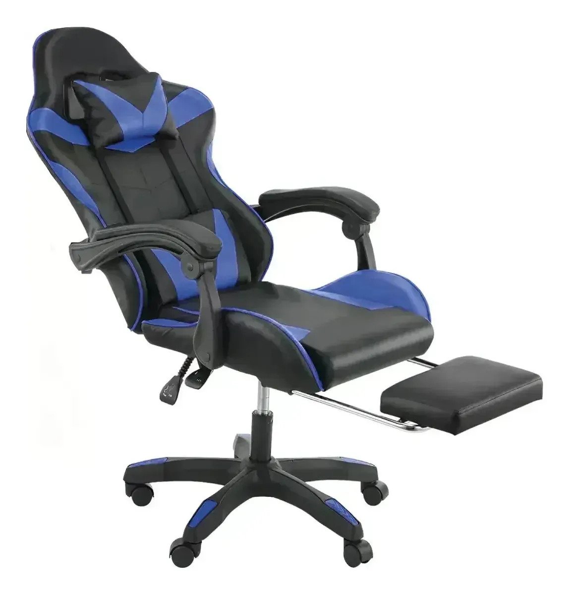 Silla Gamer Ergonomica Pc Gaming Escritorio Colores Azul Cuero Sintético - Image 2