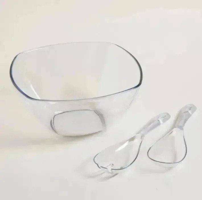 Ensaladera Bowl Con Cubiertos Acrilico Premium 3350 Ml