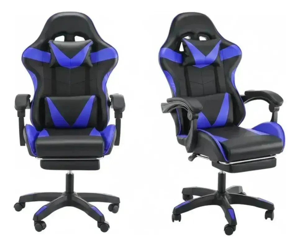 Silla Gamer Ergonomica Pc Gaming Escritorio Colores Azul Cuero Sintético - Image 4