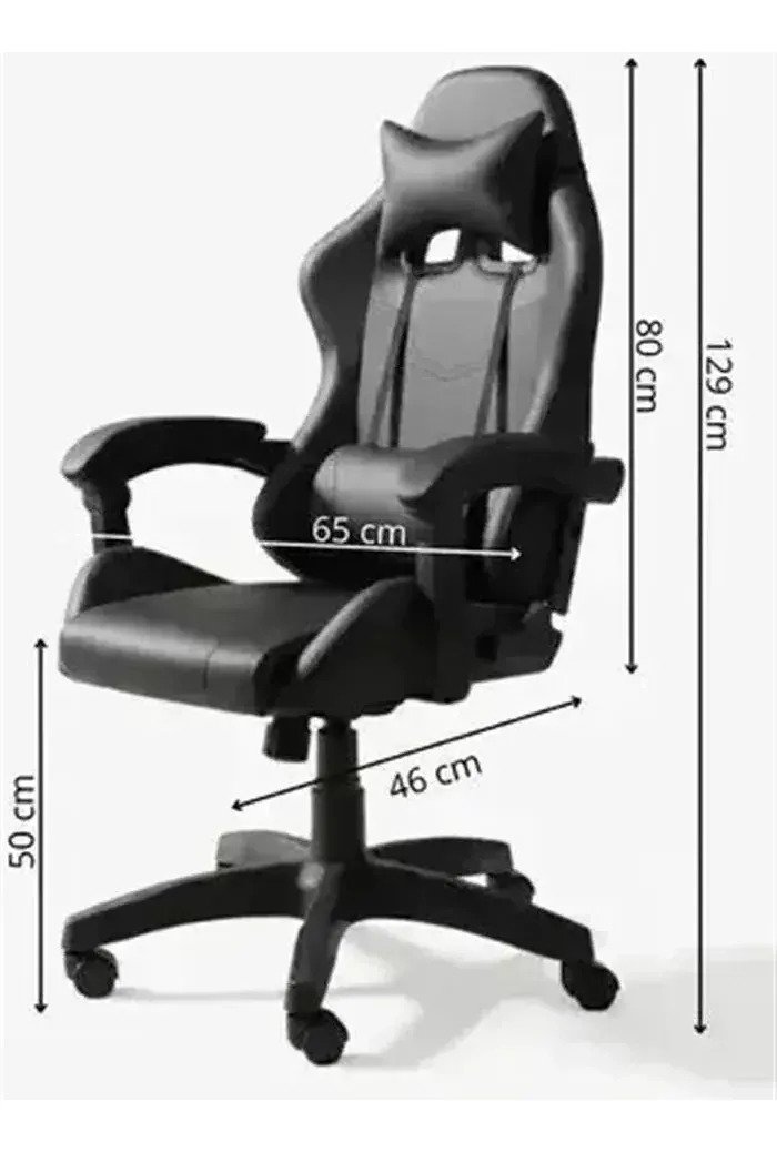 Silla Gamer Ergonómica Oficina Escritorio Pc Reforzado Negro Cuero Sintético - Image 7