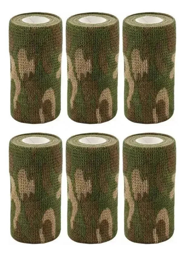 Set X6 Cinta Venda Autoadherente Camuflada 10 Cm Superior