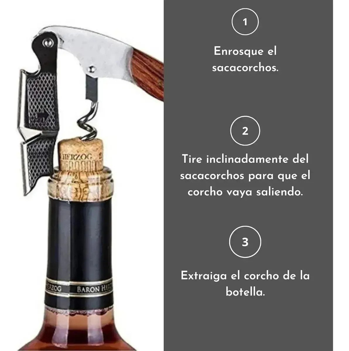 Sacacorchos Doble Impulso Utensilio Cocina Premium - Image 7