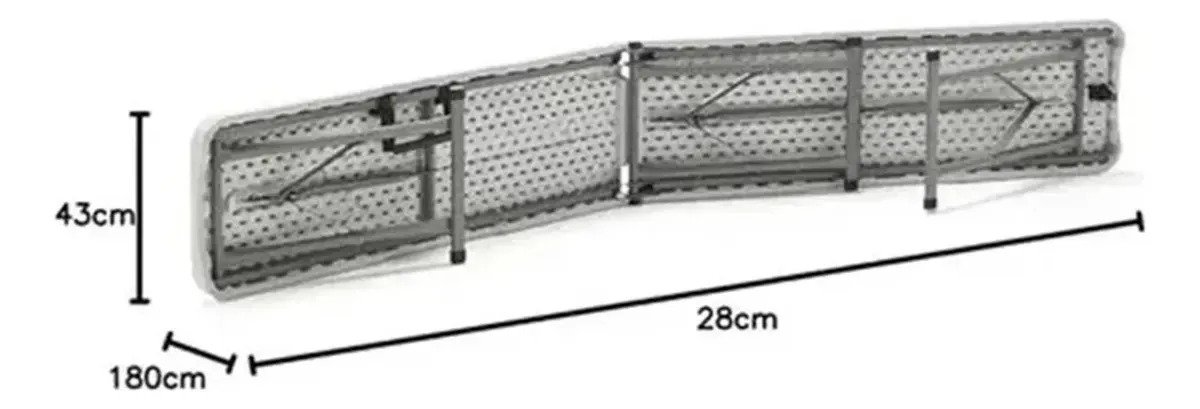 Banco Valija Plegable Reforzado 180cm Blanco Camping Clasico - Image 2