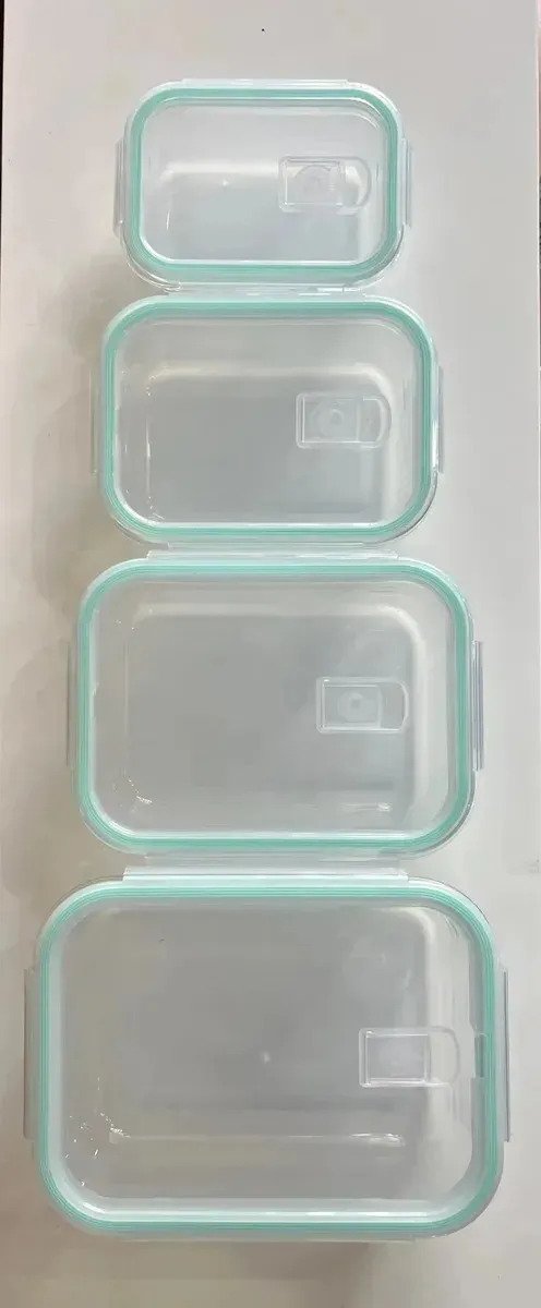 Set X4 Taper Rectangular Vidrio Hermetico Horno Frezer Micro - Image 3
