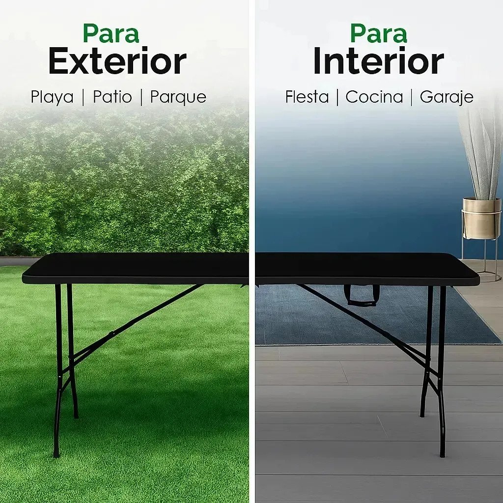 Mesa Plegable Negra 180cm Rectangular Exterior Exclusivo - Image 4