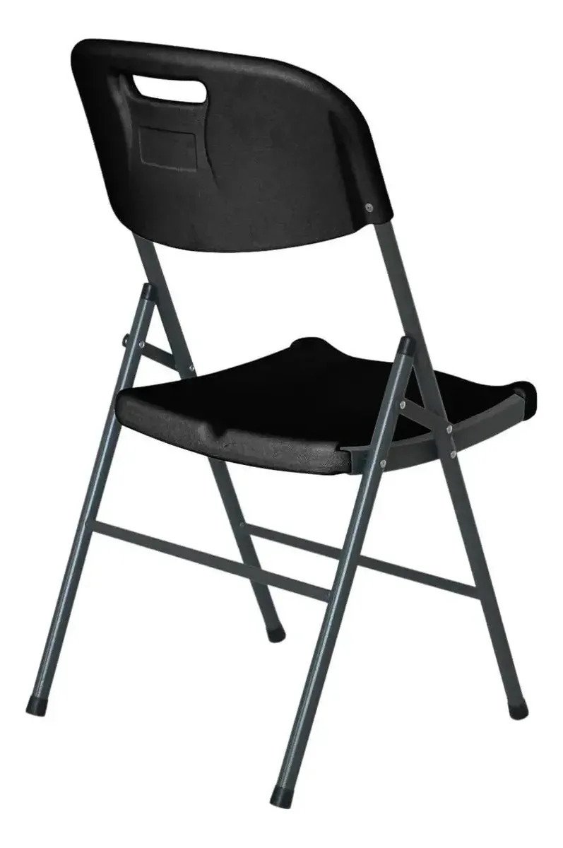 Silla Plegable Reforzada Negro O Blanco X2 Unidades Jardin - Image 3