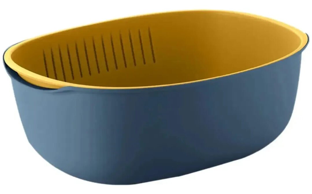 Escurridor Colador Giratorio 2 En 1 Bowl Cocina Doble 360