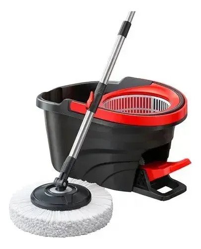Mopa Giratoria Pedal Centrifugado Balde Escurridor Negro 7l