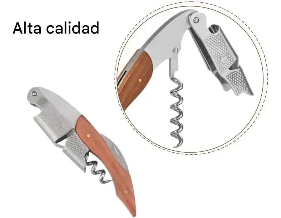 Sacacorchos Doble Impulso Utensilio Cocina Premium - Image 8