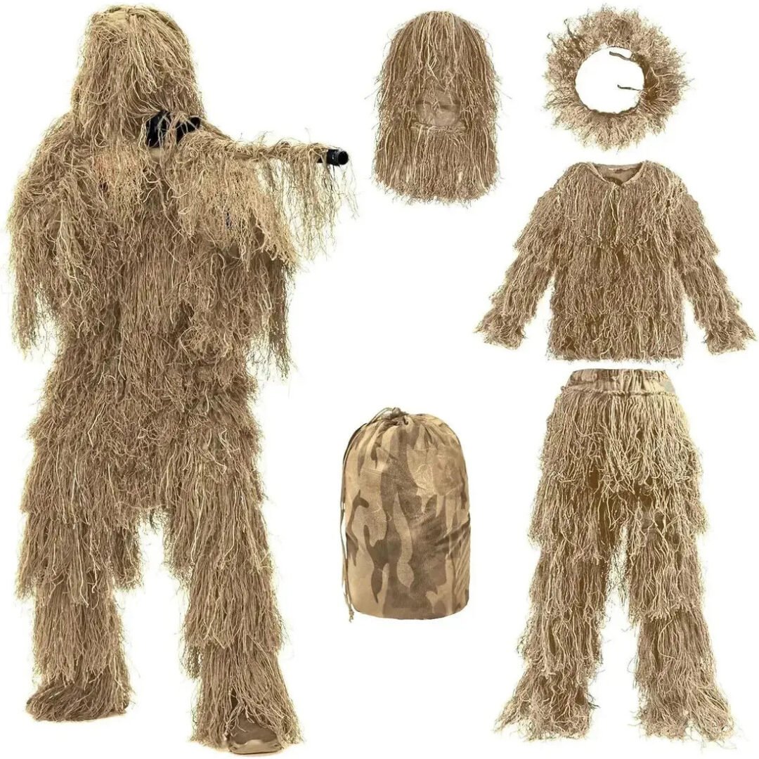 Traje Ghillie Disfraz Camuflado Tactico 5 En 1