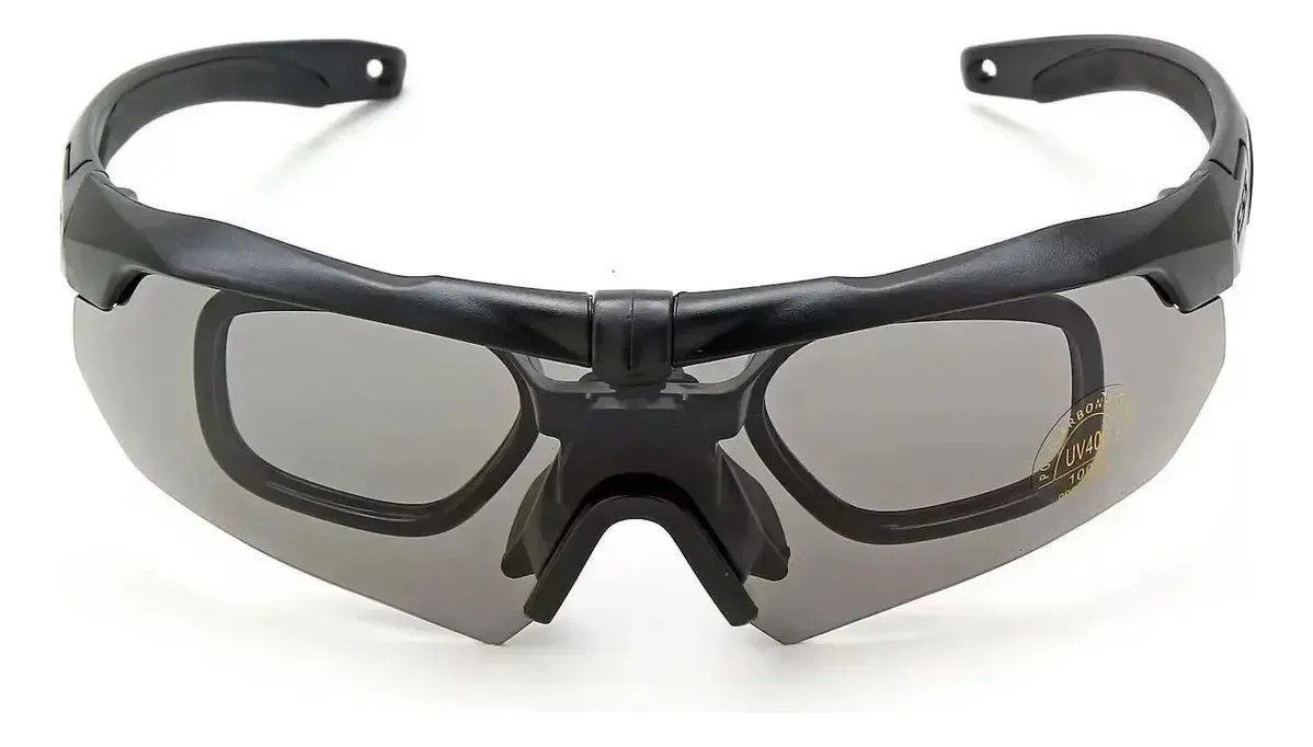 Gafas Tácticas Seguridad Anteojos 3 Lentes Intercambiables Negro - Image 2