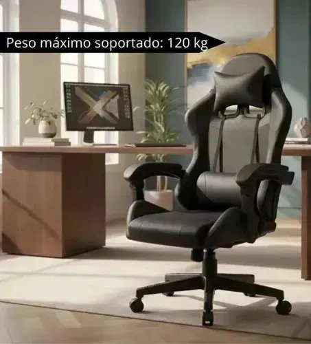 Silla Gamer Ergonómica Oficina Escritorio Pc Gaming Negra - Image 3