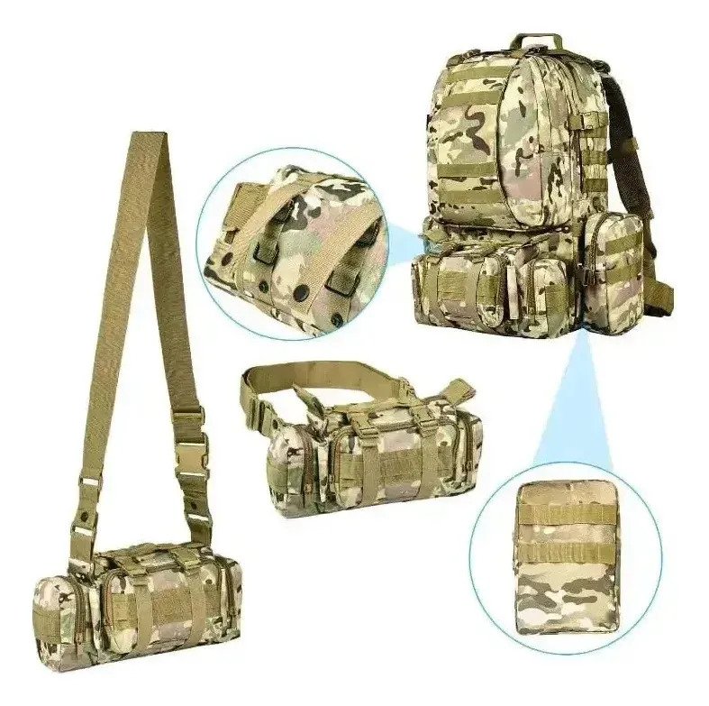 Mochila Táctica Militar 60 Litros Con 3 Pouch Sistema Molle - Image 2