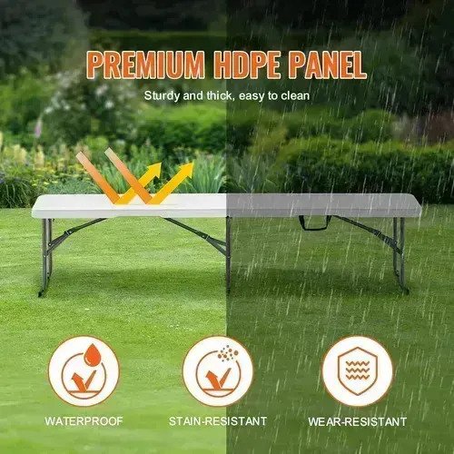 Banco Valija Plegable Reforzado 180cm Blanco Camping Clasico - Image 5