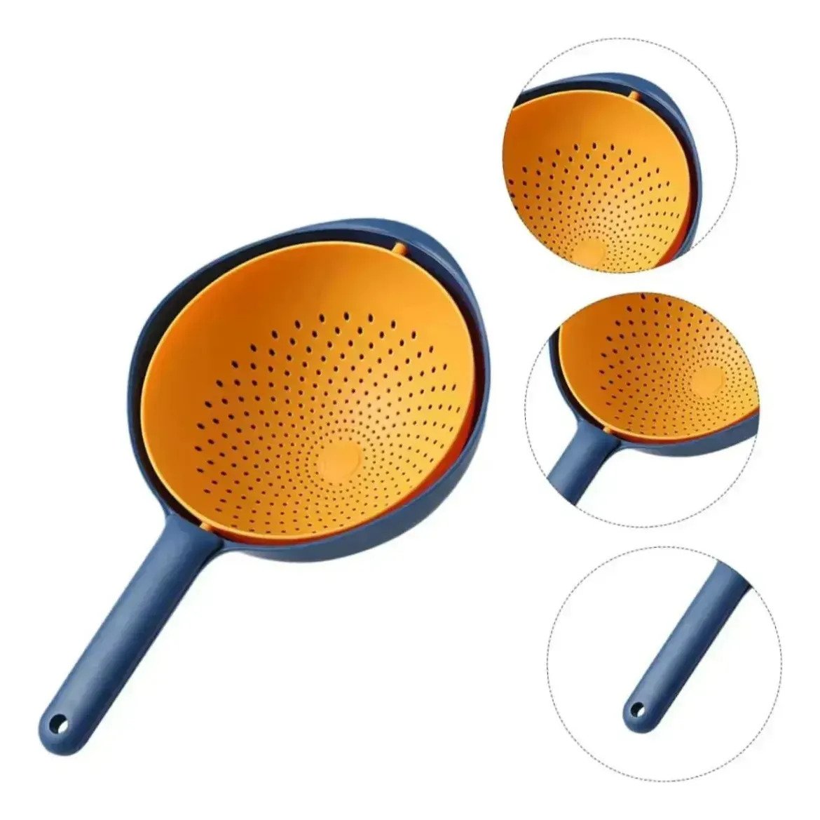 Colador Escurridor Rotativo Con Mango 2 En 1 Bowl Cocina - Image 6