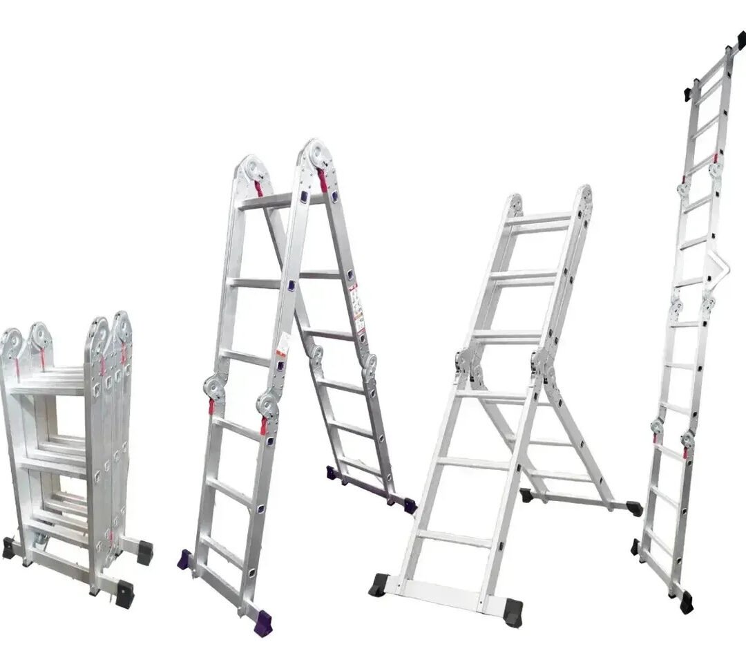 Escalera De Aluminio Articulada 12 Escalones 4x3 Premium