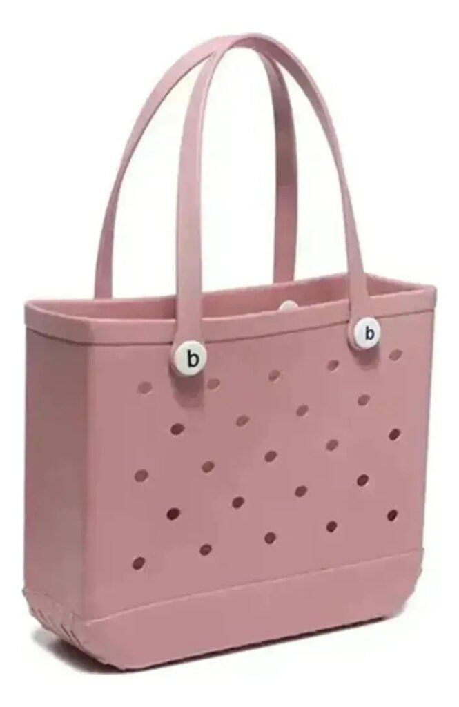 Cartera Bolso Playero Klh Home Bolso Playero Color Rosa Pálido Lisa